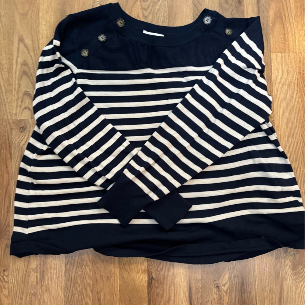 Striped Navy and White Sweater